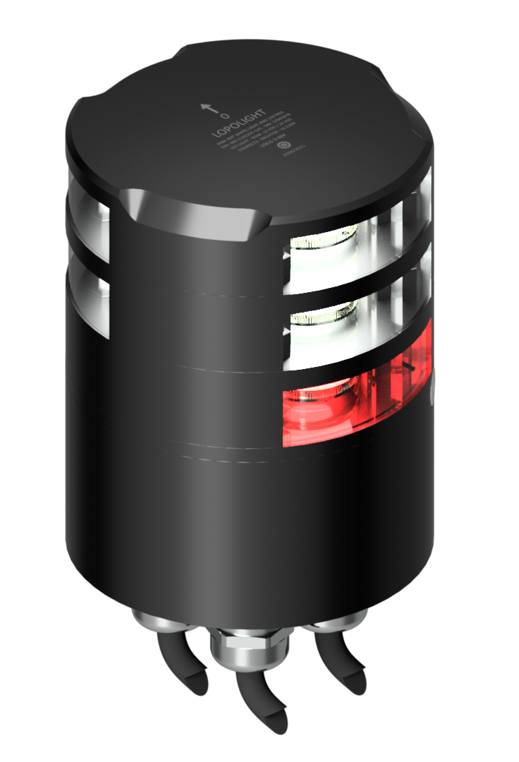 3nm 360° White, Dbl +3nm 135° Red Suez Stop, black 3nm 360° White, Dbl +3nm 135° Red Suez Stop, black